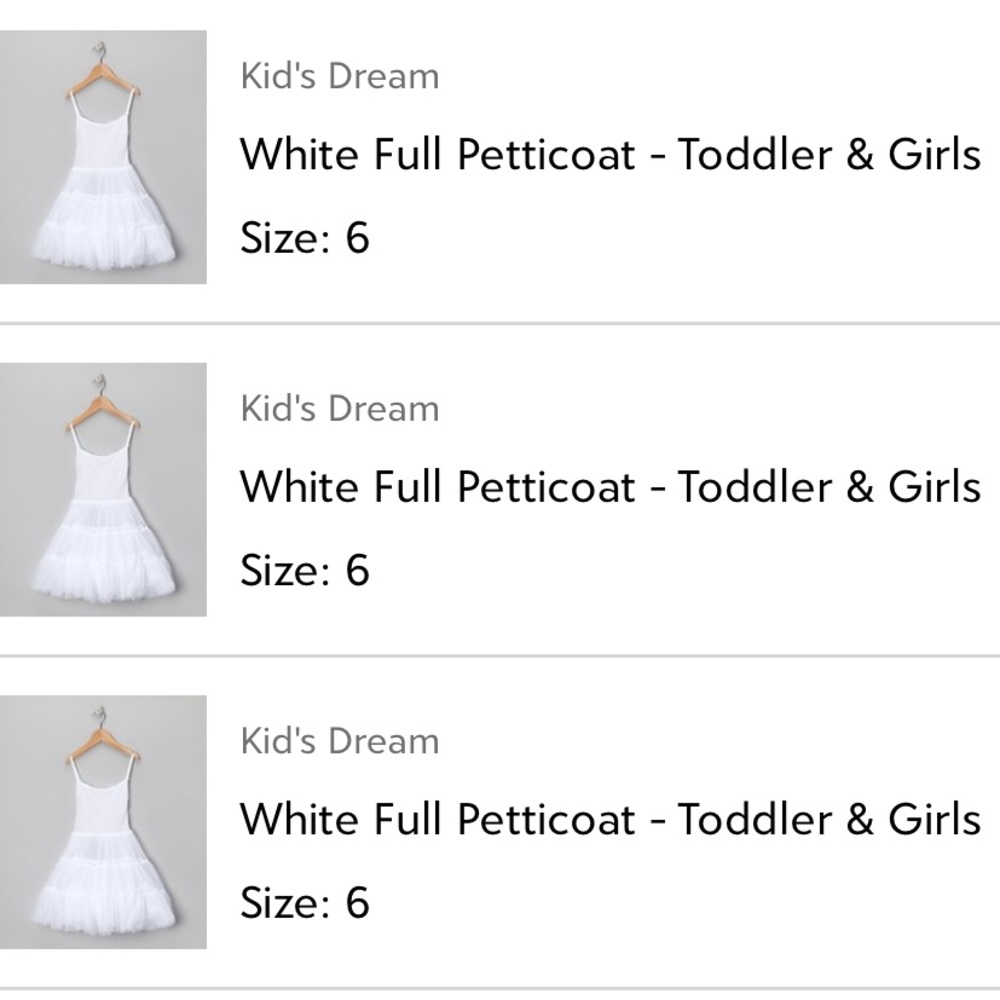 Girls petticoats
